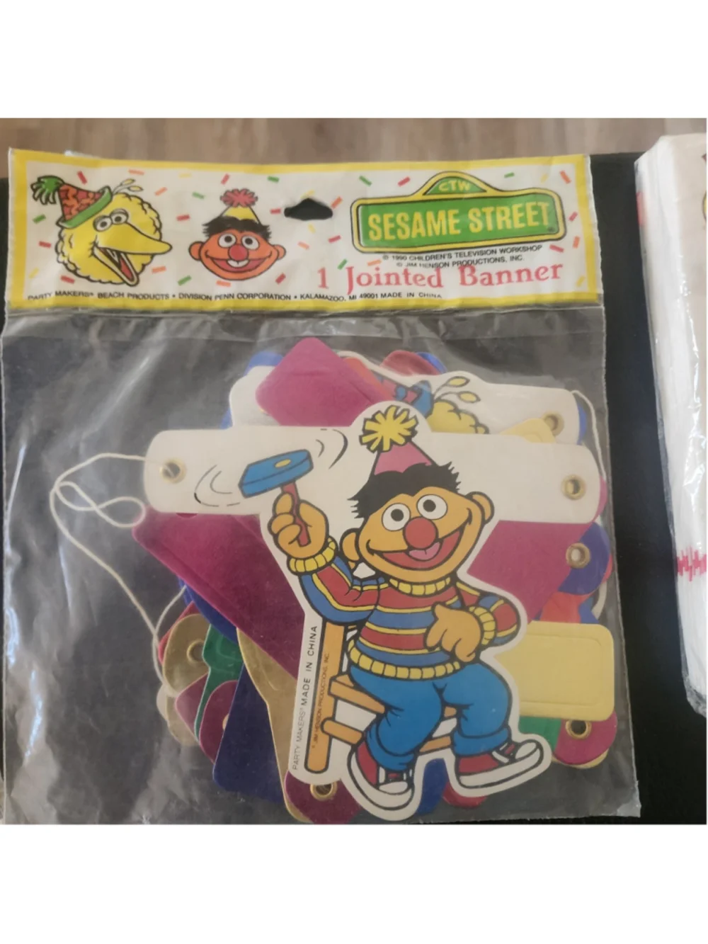Vintage Sesame Street Birthday Party Lot Elmo's World Bags Banner Cookie Monster